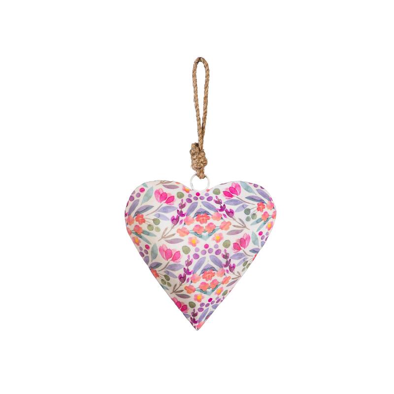 Petal Paradise Heart Shaped Metal Hanging Décor, Set of 3