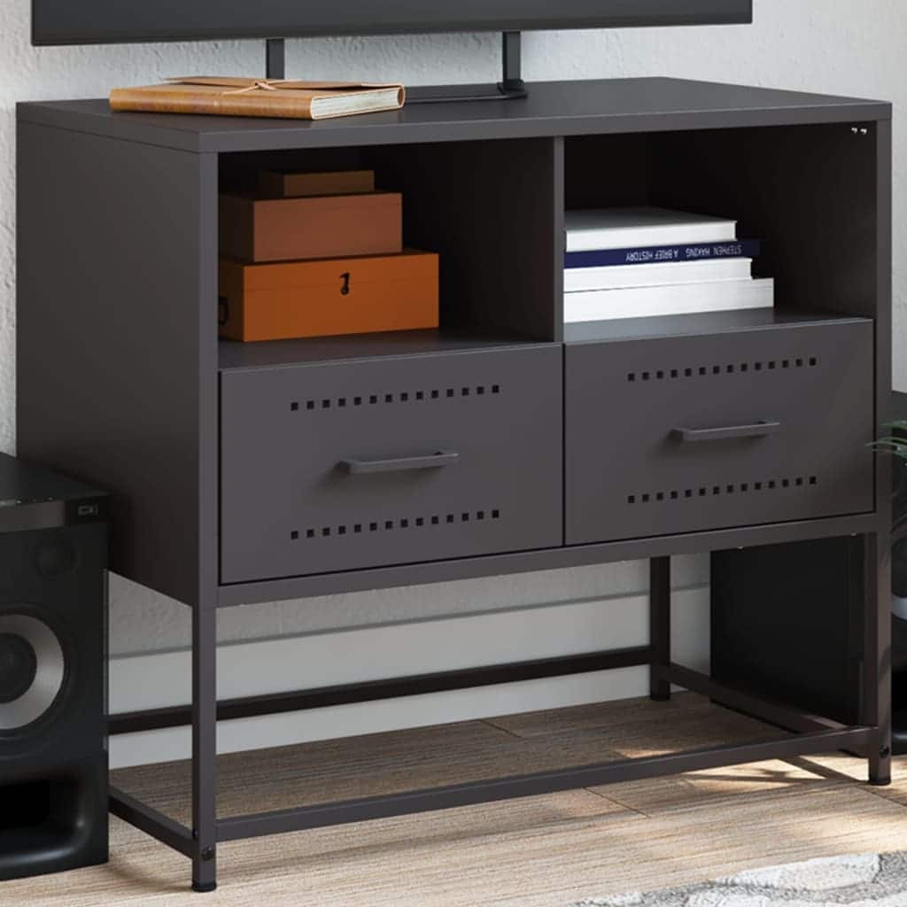 vidaXL TV Stand Entertainment Center Unit Home Living Room Furniture Steel - 15.4 x 26.8 x 23.8