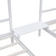 preview thumbnail 7 of 20, Double Twin Size Triangular House Kids Beds Frame with Built-in Table for Shared Space, Solid Pine Construction, White