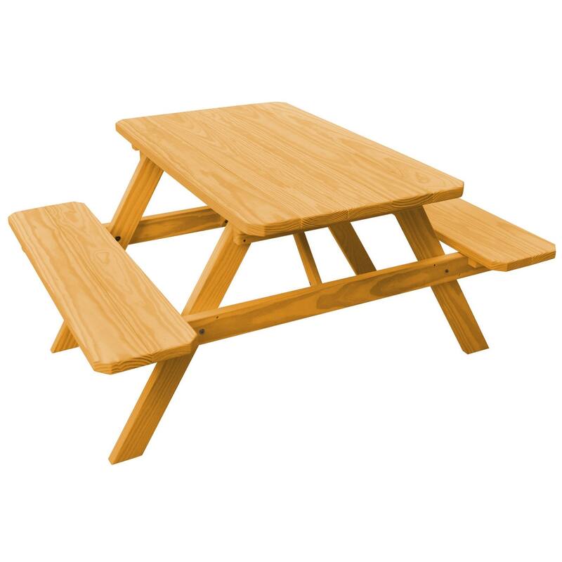 Pine 4' Picnic Table with Attached Benches