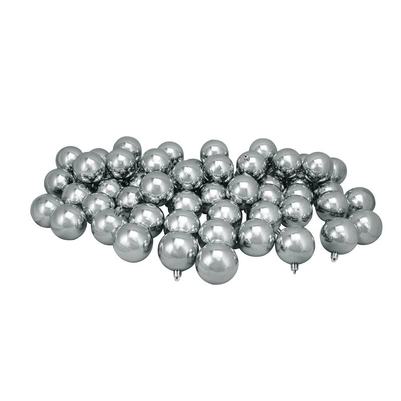 60ct Shatterproof Christmas Ball Ornaments 2.5" (60mm).