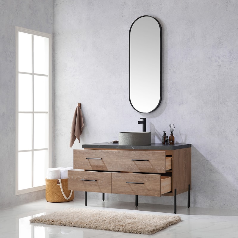 Trento Bath Vanity with Sintered Stone Top with Concrete Sink (R)