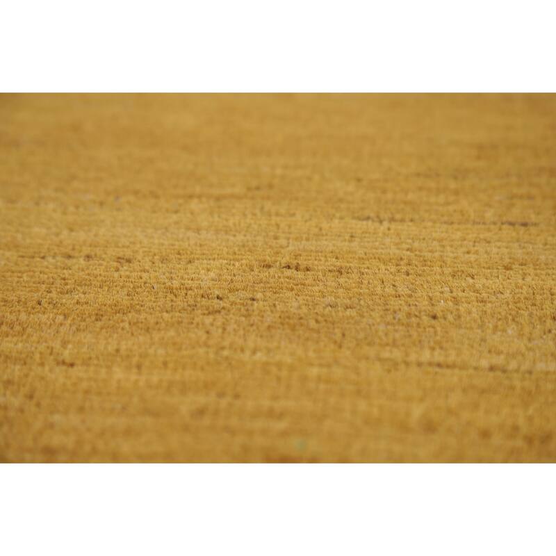 Yellow Gabbeh Oriental Square Area Rug Handmade Wool Carpet - 6'7" x 6'8"