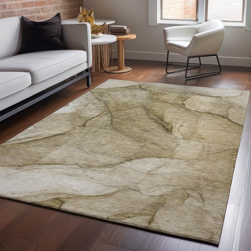Premium Washable Super Soft Abstract Waves Mayfield Rug - Brown - 5' x 7' 6" - Rectangle