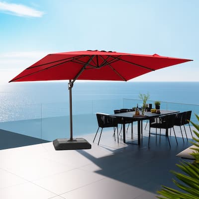 Pellebant Outdoor Patio 9 FT x 11.5 FT Cantilever-Offset Umbrella with Premium Base