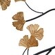 preview thumbnail 4 of 3, 3-Piece Metal Wall Decor Set , Gold Ginkgo Leaves on Black Frame Metal Wall Decor Set, 9.5x31.3x0.8 in. (2)/14.6x35.4x0.8 in.