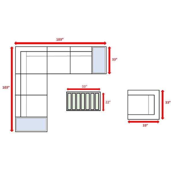 LSI 9 Piece Rattan Sectional Seating Group with Cushions Bed Bath