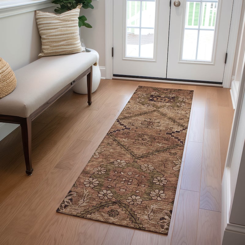 Machine Washable Indoor/ Outdoor Chantille Boho Global Rug