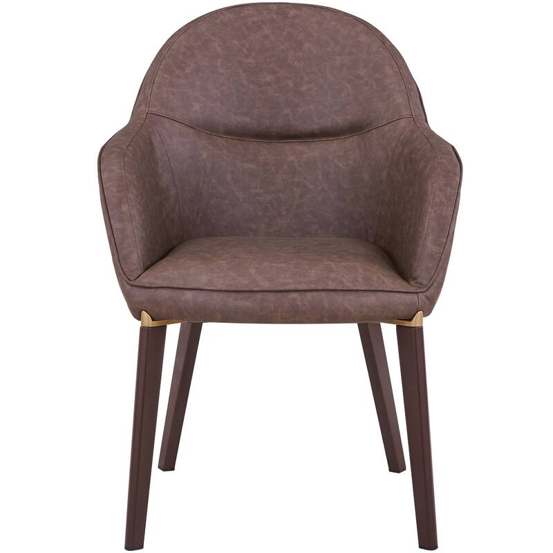 Elias Dining Chair Upholstered in Leather Velvet and Powder Coated Legs Set of 2