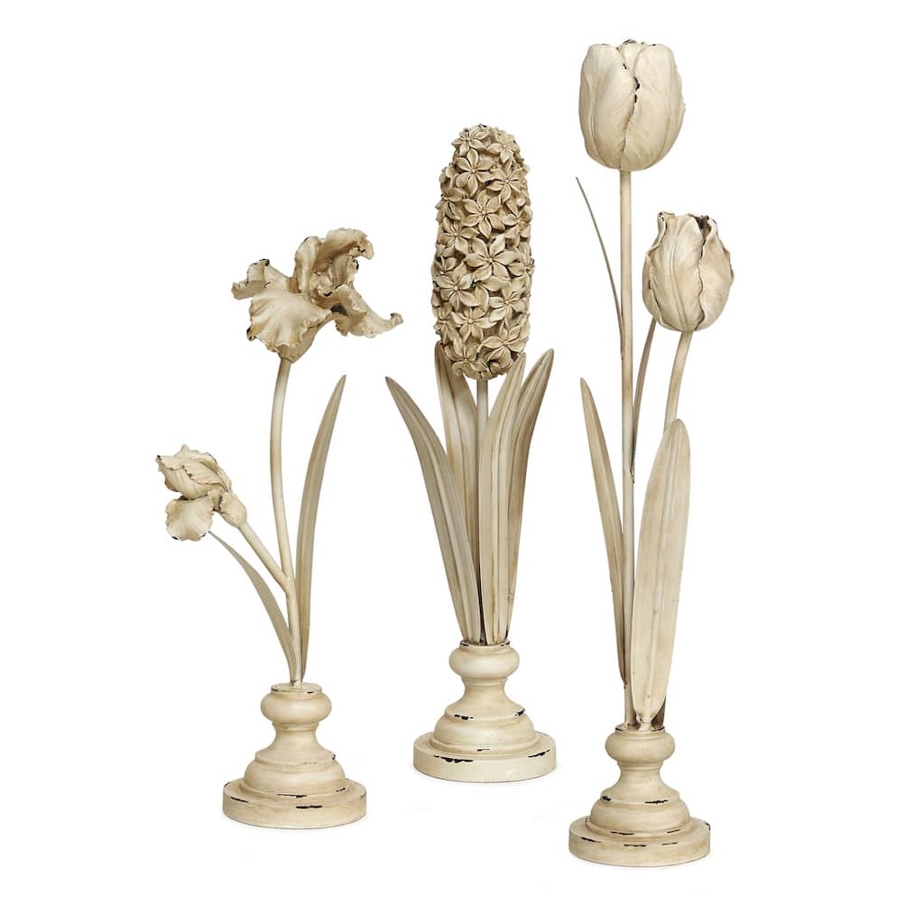 Standing Flowers (Set of 3) - 7.5 x 4 x 22.5; 4.9 x 4.9 x 17.5; 7 x 5 x 16.25