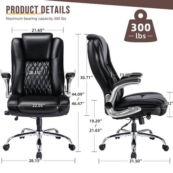 Ergonomic High Back Office Chair, Lifting Headrest Computer Chair Bed