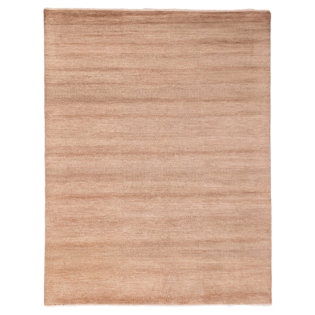 ECARPETGALLERY Hand-knotted Silk Shadow Brown Silk, Wool Rug - 7'11 x 10'1