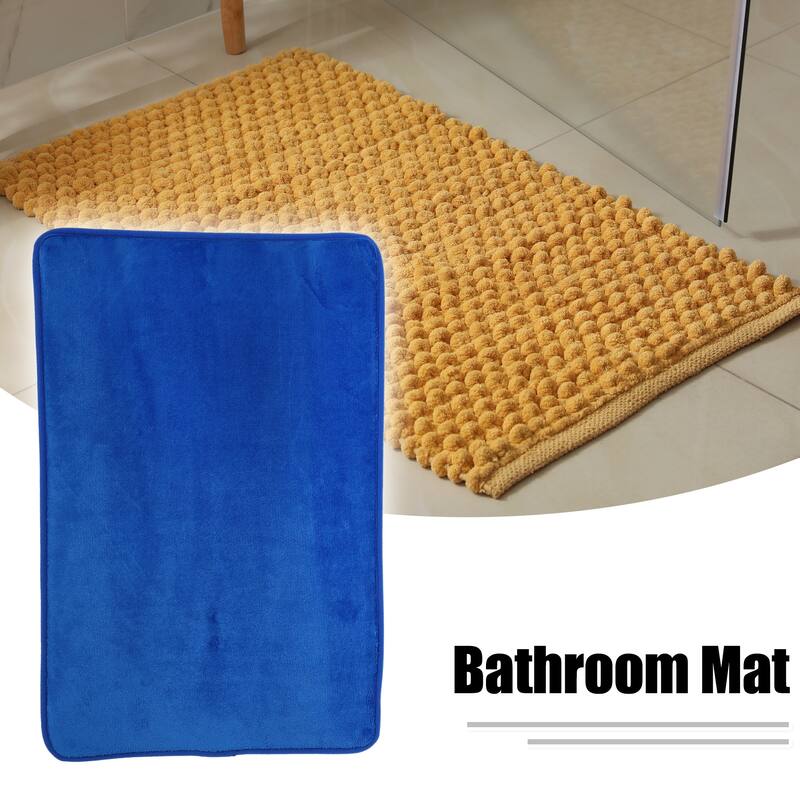 Solid Color Pattern Bathroom Rugs, Polyester Bath Mat, Machine Washable 80x50cm