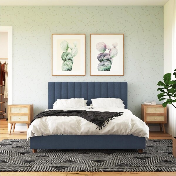 The Novogratz Brittany Tufted Upholstered Bed Frame - Bed Bath