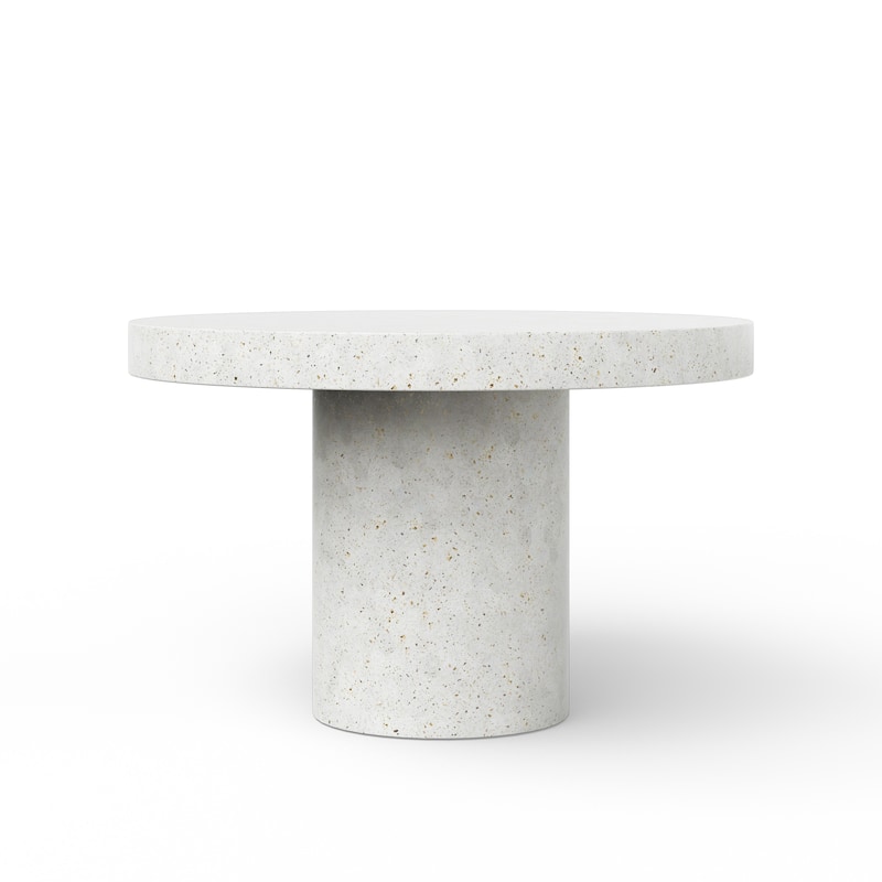 Urbia Circa Concrete Table - Dining Height - 47.25"Dia. - Ivory Terrazzo