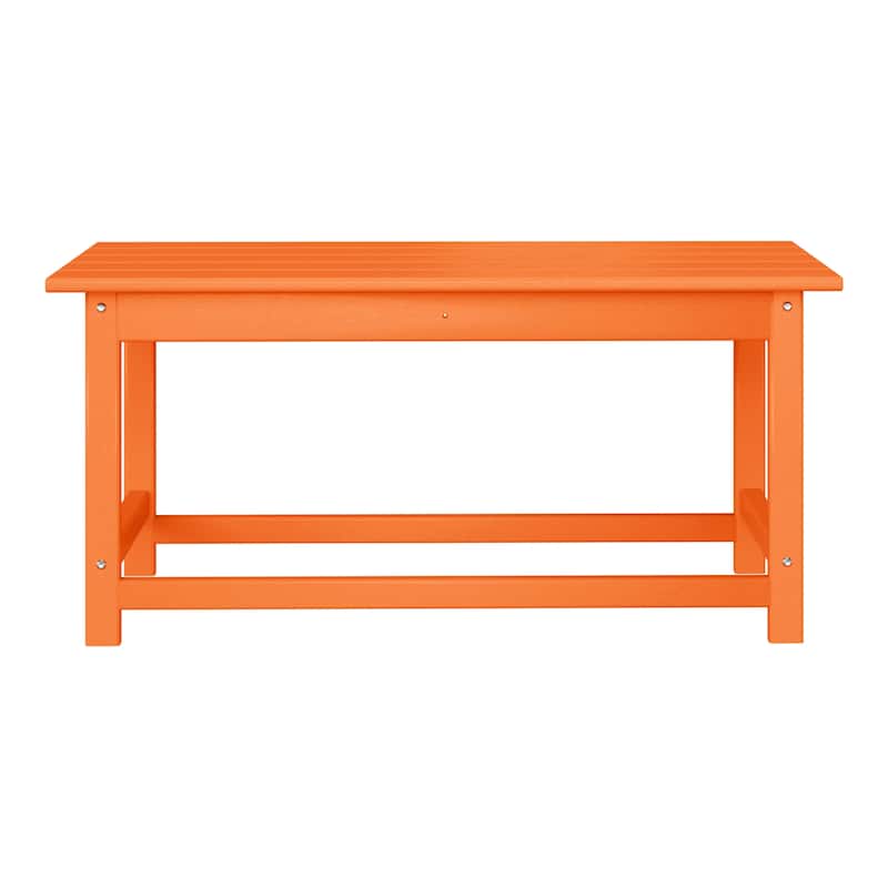 Laguna Hdpe All Weather Outdoor Patio Rectangular Coffee Table - Orange