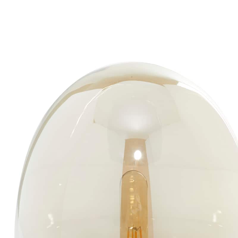 Gold Metal Room Table Lamp with Clear Dome Shaped Shade and Marble Base - 10 x 10 x 14