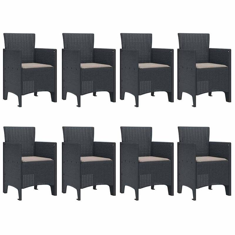 vidaXL Garden Dining Set 9/11 pcs Anthracite/Brown Polt rattan - 250 x 100 x 73 cm