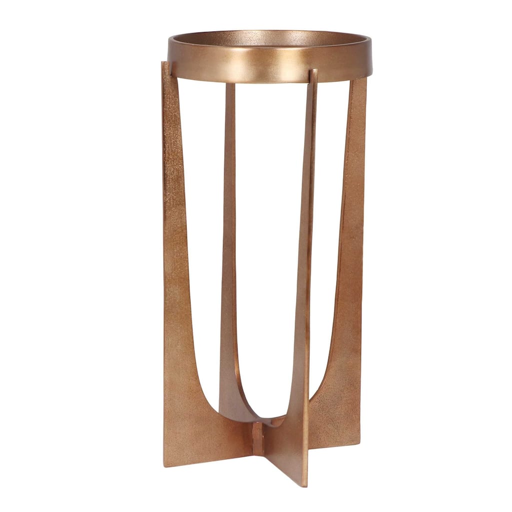 Silver Orchid Brass Round Pedestal Accent Table