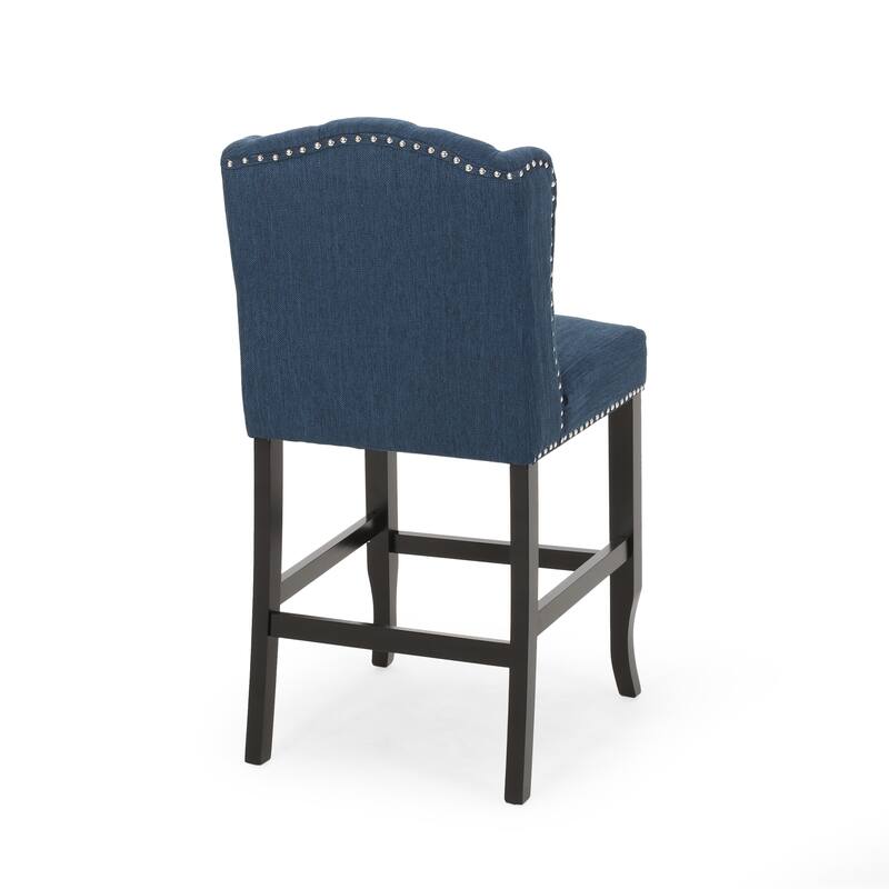 Tufted Wingback 27 Inch Counter Stools, Set Of 2