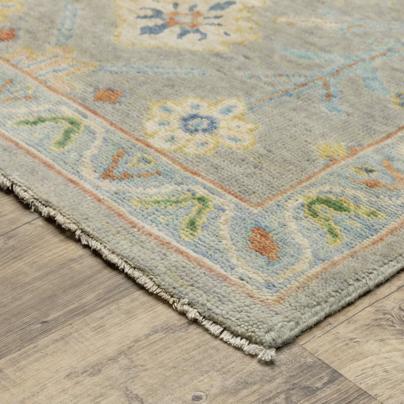 Style Haven Palma Wool Hand-Knotted Oriental Grey/ Multi Area Rug