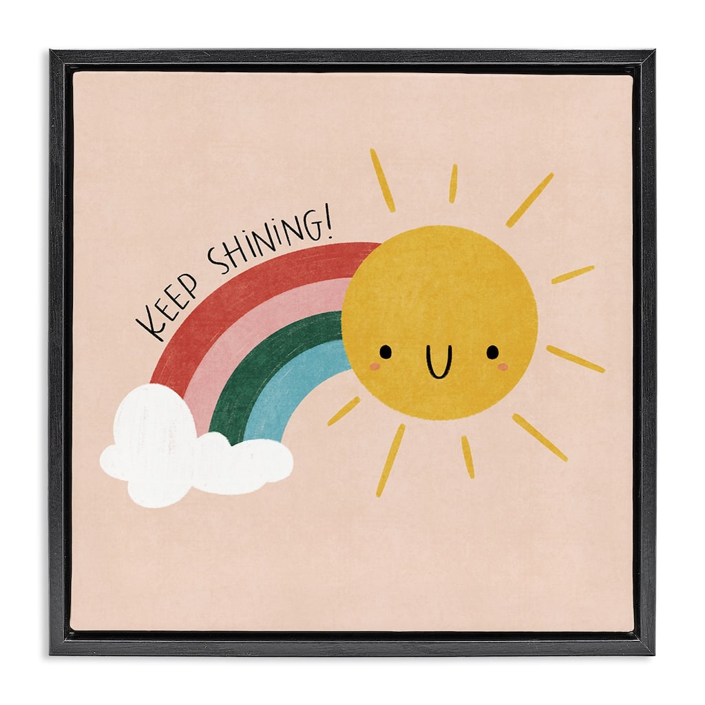 Stupell Keep Shining Inspirational Rainbow Framed Floater Canvas Wall Art Design By Sarah Hickman