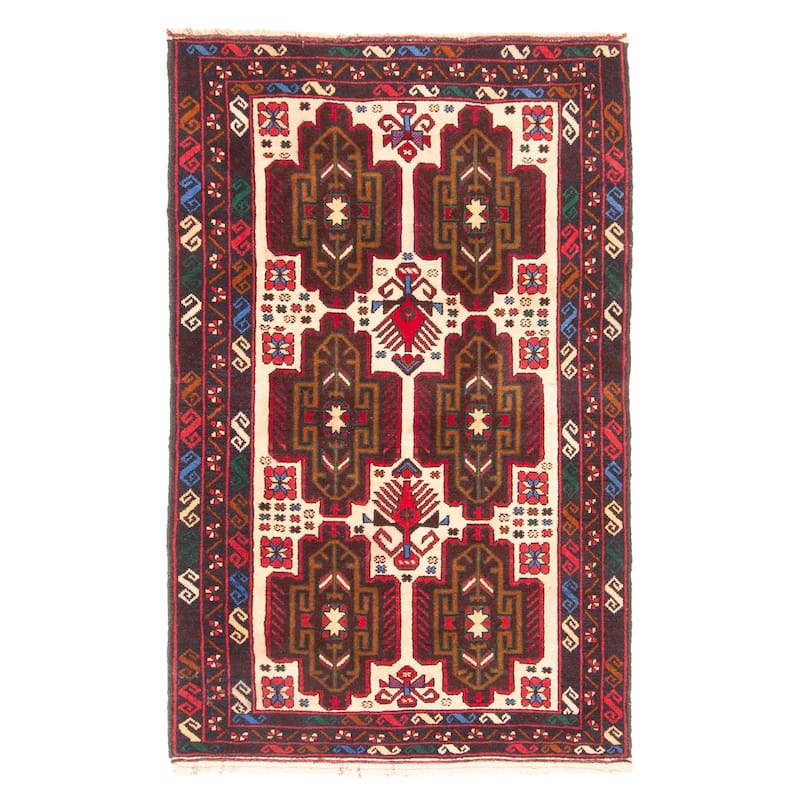 ECARPETGALLERY Hand-knotted Teimani Beige Wool Rug - 3'1 x 4'11