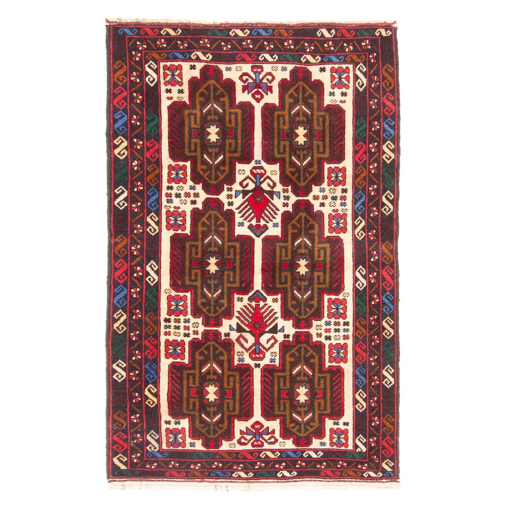 ECARPETGALLERY Hand-knotted Teimani Beige Wool Rug - 3'1 x 4'11