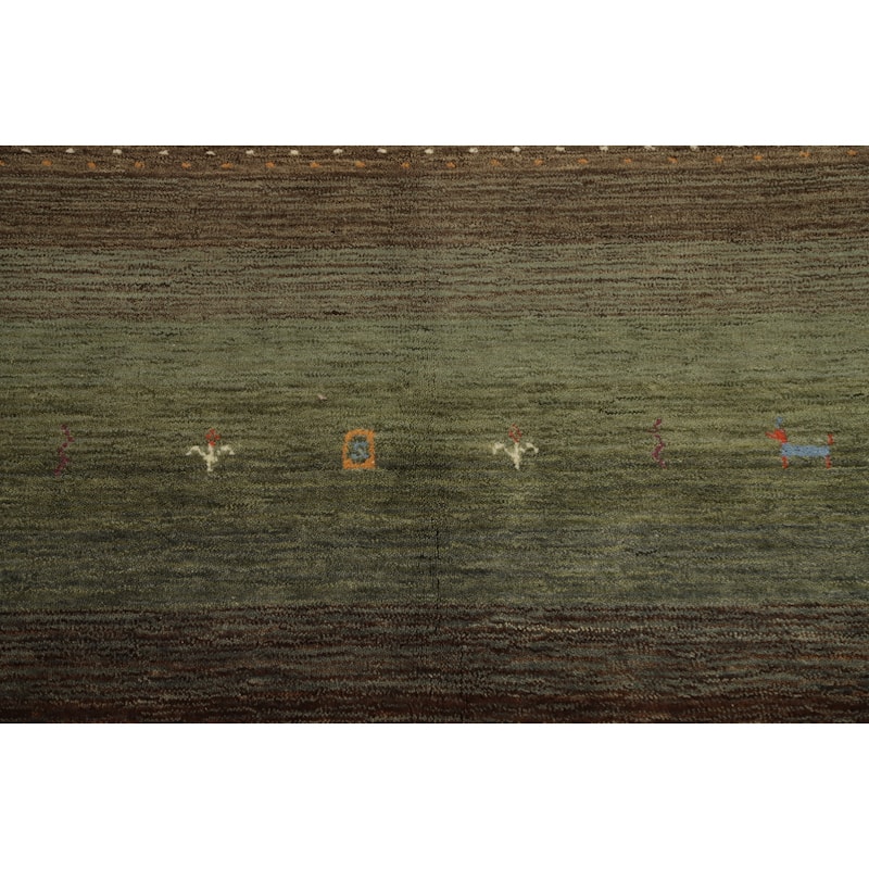 Hand Knotted Oriental 100% Wool Carpet Tribal Animal Pictorial Multi-Colored Gabbeh Area Rug - 7' 11'' X 4' 6''