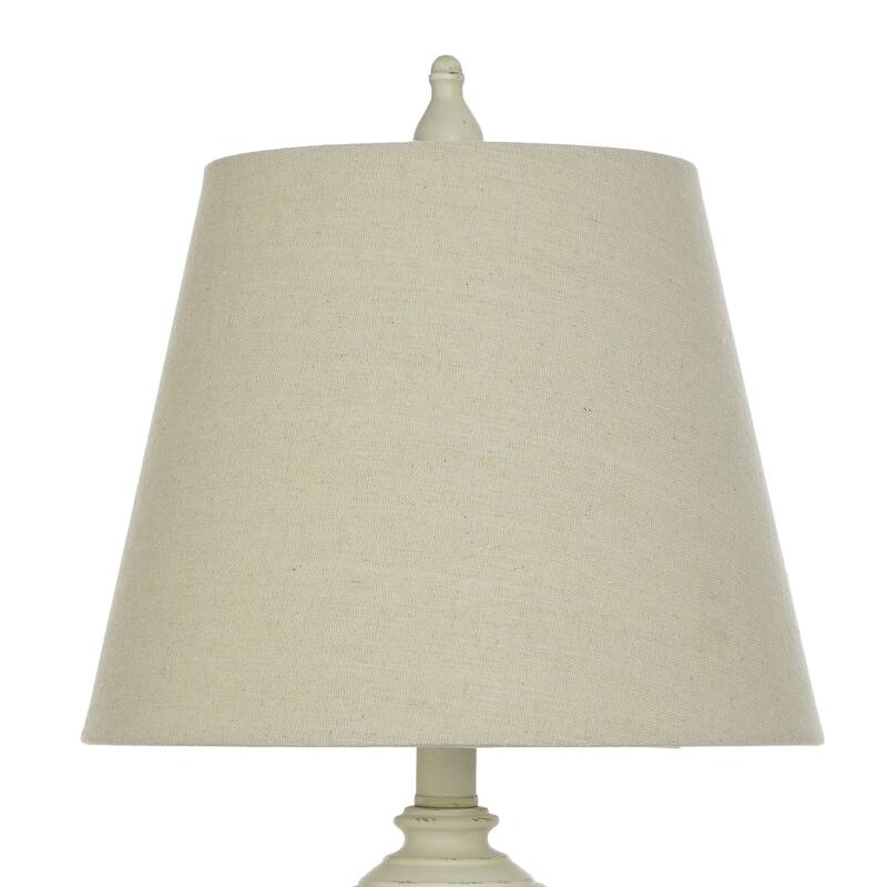 StyleCraft Marion Distressed Cream Table Lamp - Light Beige Shade
