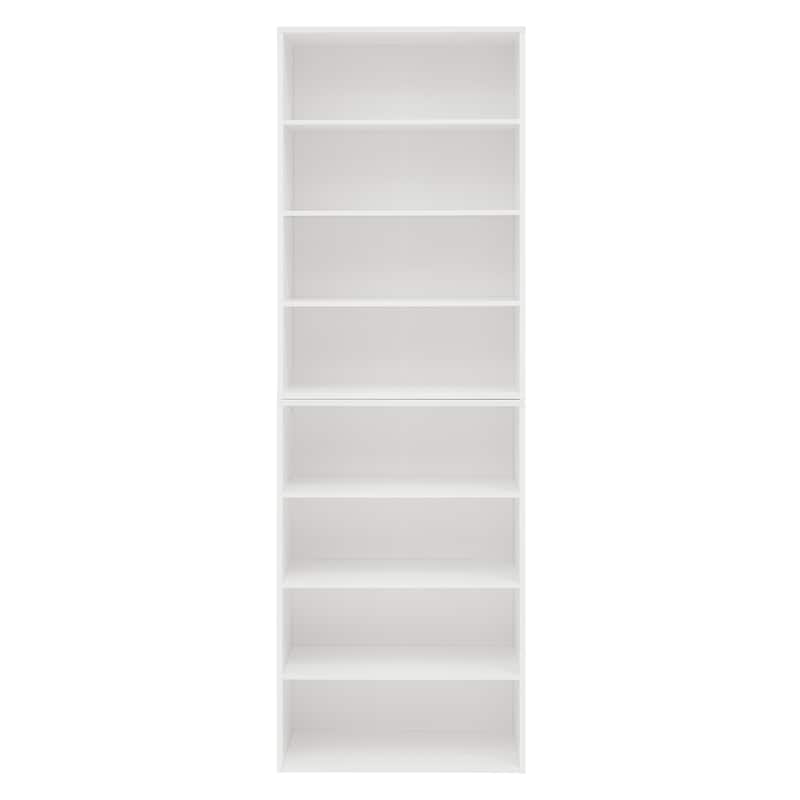 Modular 8-Tier Storage Cabinet –Convertible Bookcase with Adjustable Shelves, Dual-Layer Design Separates into Two 4-Layer Units
