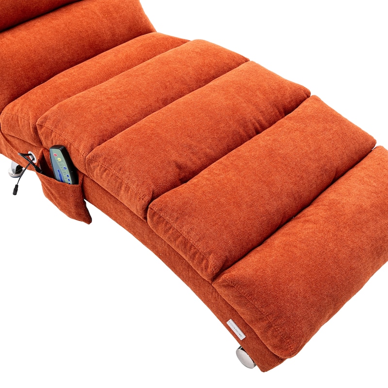 Linen Electric Massage Recliner Chaise Chair with Remote Control and Ergonomic Backrest