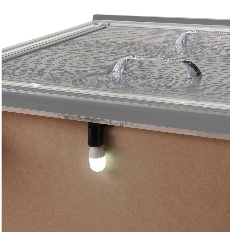 Lavina Silver LED Faux Leather Upholestered Tufted Bed