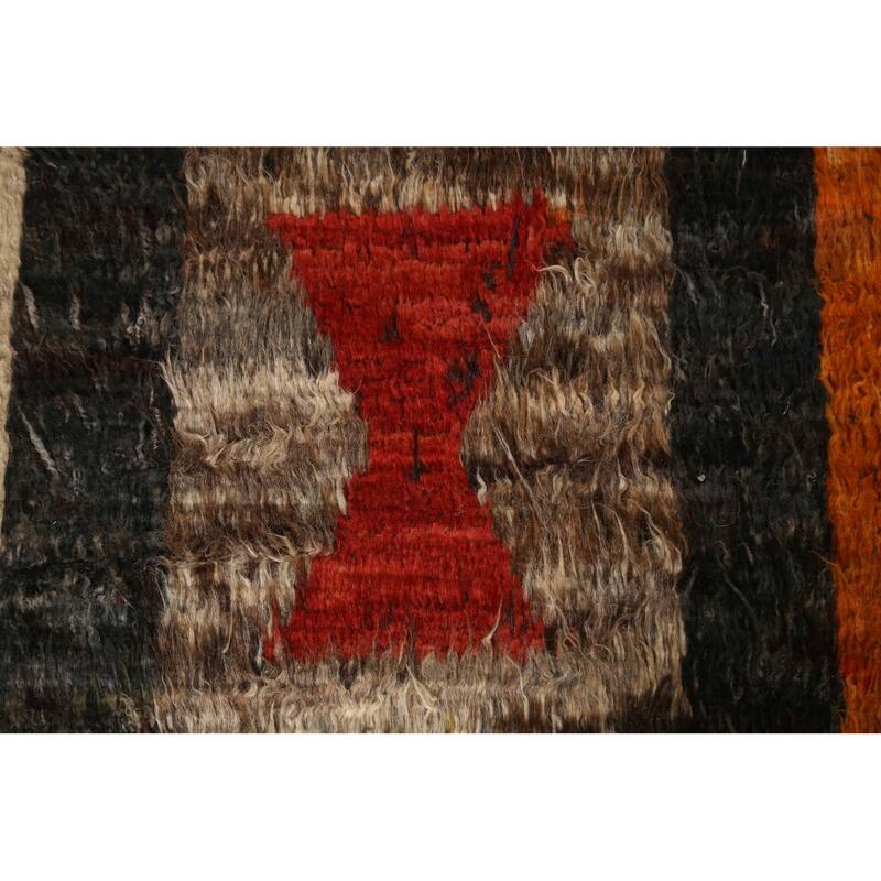 Hand Knotted Oriental 100% Wool Carpet Modern Tribal Multi-Colored Moroccan Area Rug - 9' 7'' X 6' 9''