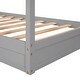 preview thumbnail 11 of 9, Twin Size L Structure House Bed, 2 Twin Solid Bed with Fence and Slatted Frame, Wood 2 Beds in 1 for Kids Teens Aldults, Grey