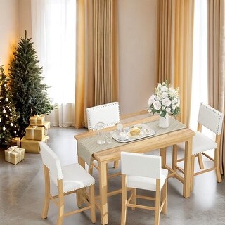 5-Piece Elegant Counter Height Dining Set, Classic Elegant Table and 4 ...
