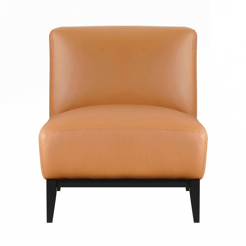 Upholstered Accent Chair Cushion Seat Back with Solid Wood Leg