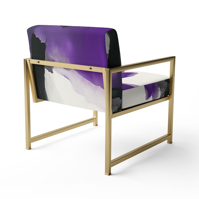 Designart "Glam Dancing Shape I" Upholstered Abstract Accent Chair - Modern Arm Chair For Living Room