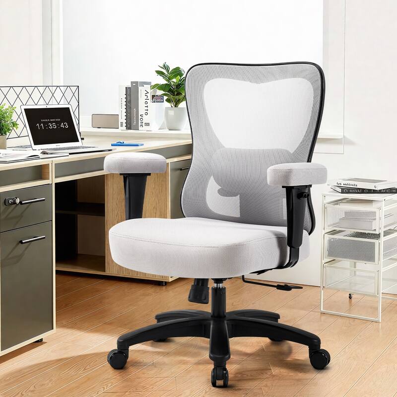 Big Office Chair,Large Ergonomic Executive Chair,Computer Desk Task Chair with Wheels,Thick Seat Cushion Chair