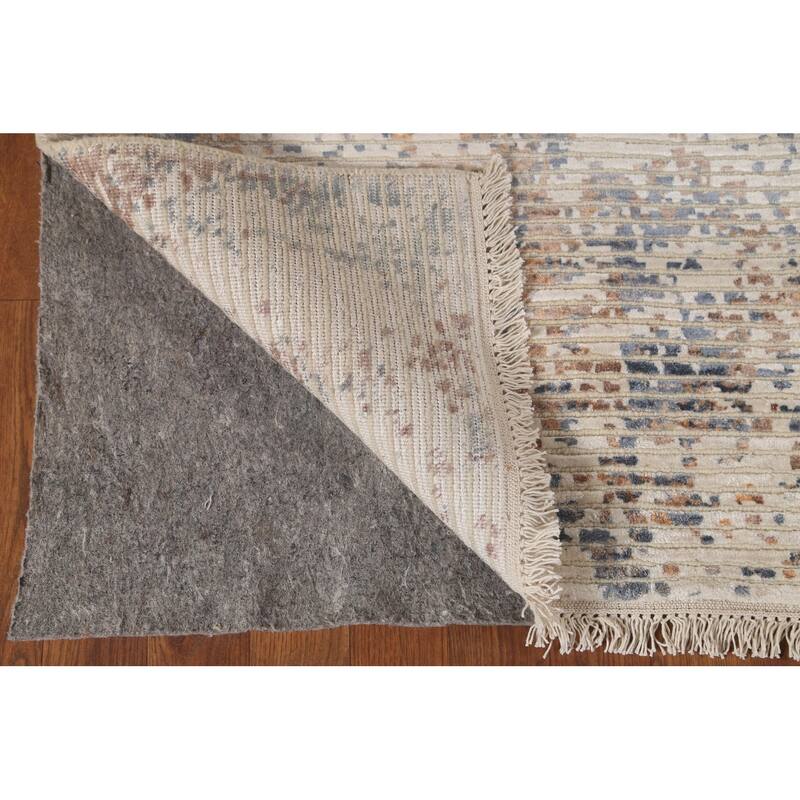 Modern Area Rug Hand-Knotted Abstract Wool Carpet - 6'7"x 9'8"