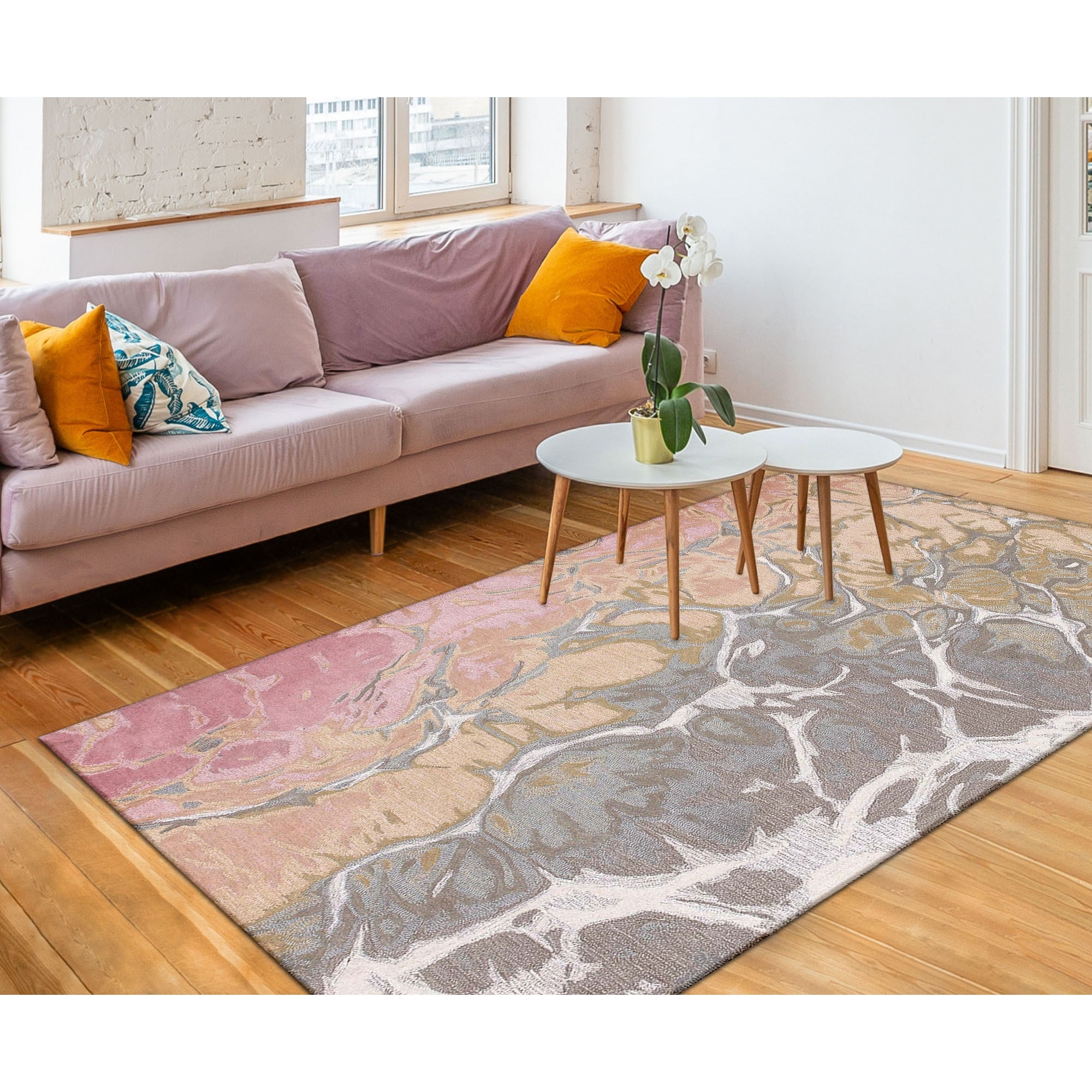 Lush Decor Corsica Handmade Abstract Water Art Indoor Wool Area Rug