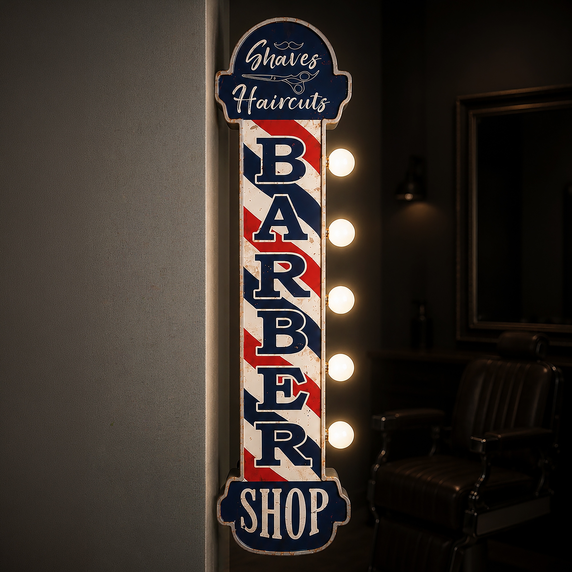 American Art Decor Barber Shop Vintage LED Marquee Sign (30
