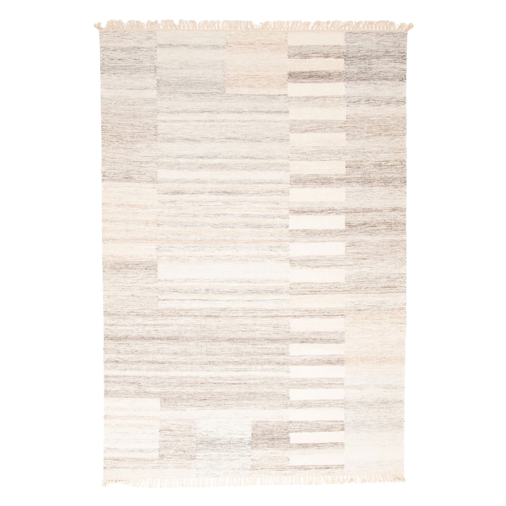 ECARPETGALLERY Flat-Weave Ankara FW Cream Wool Kilim - 5'0 x 7'6