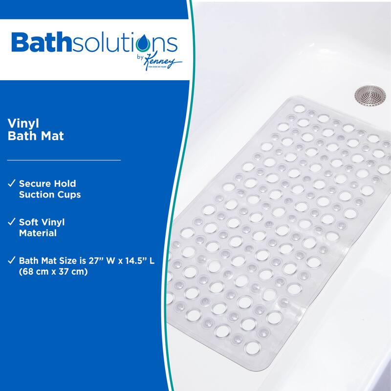 Kenney Vinyl Bath, Shower, and Tub Mat, 14.5" W x 27" L