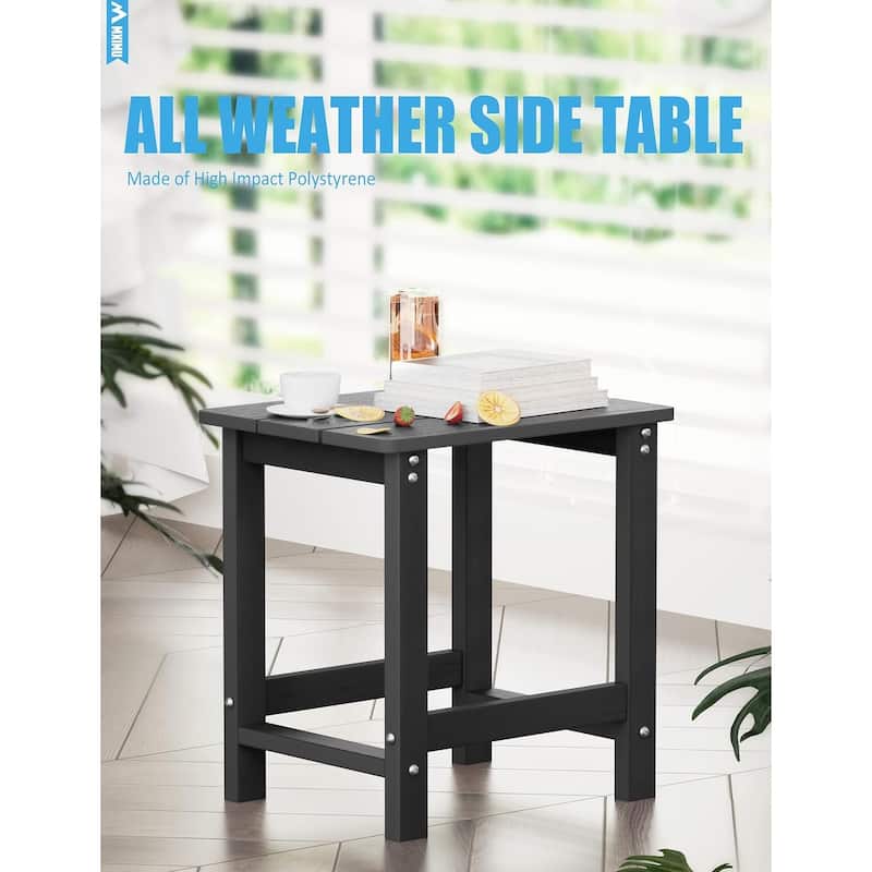 WINSOON Outside Adirondack Square Side Table, Weather Resistant Patio Tables Set Of 2