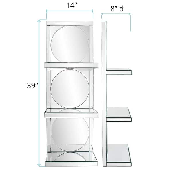 Allan Andrews Beveled Multi Mirrored 3 Tier Wall Shelf - 39"H x 14"W x 8"D