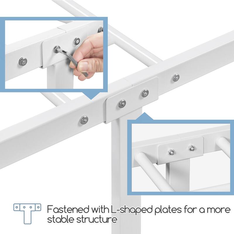 Yaheetech Minimalist Metal Platform Bed Frame with Spindle Headboard and Footboard