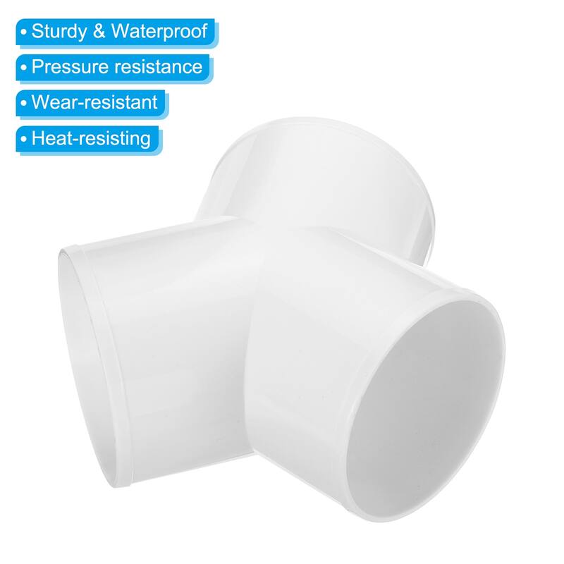 4 Inch 3 Way Duct Splitter Y Connector Air Vent Duct Connector - White