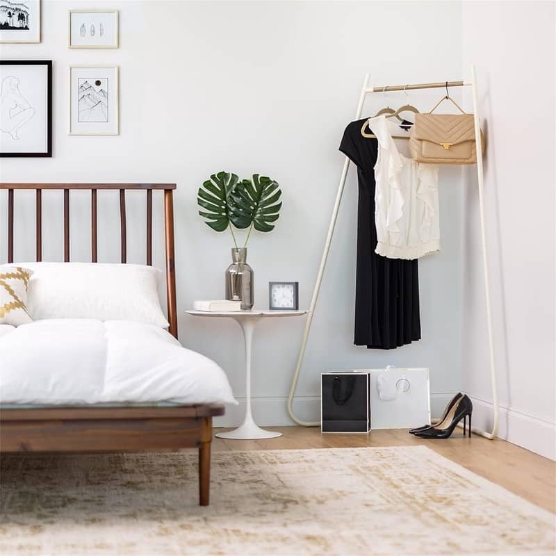 Corner Clothes Rack for Hanging Clothes - 20.1"D x 40.6"W x 59.5"H