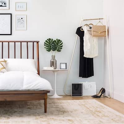 Corner Clothes Rack for Hanging Clothes - 20.1"D x 40.6"W x 59.5"H